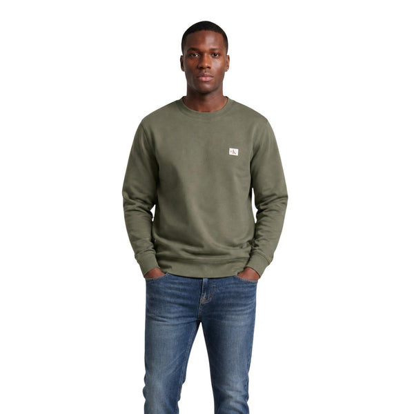 Monologo Badge Crewneck Sweatshirt K20K206411 Felpa Uomo
