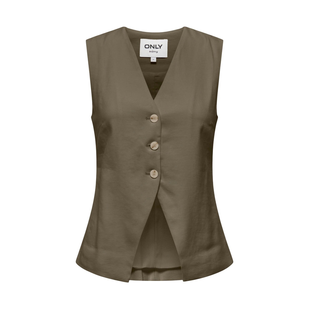 517467 Only Gilet Verde Smanicato Donna