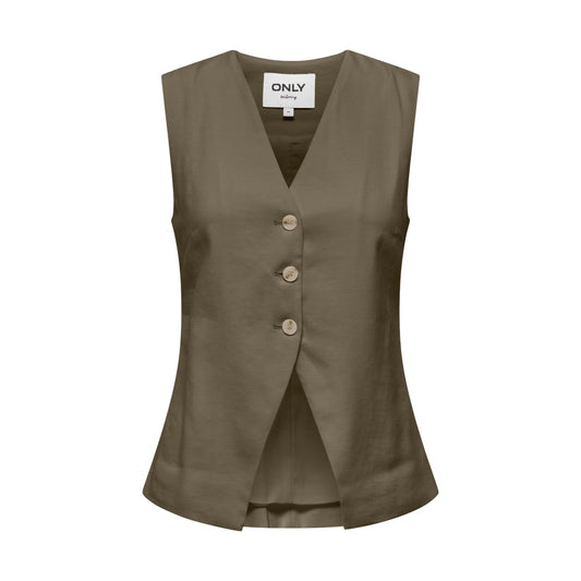 517467 Only Gilet Verde Smanicato Donna