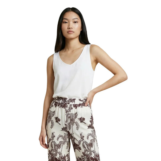 2455694 Artigli Canotta Bianca Poliestere Scollo V Donna