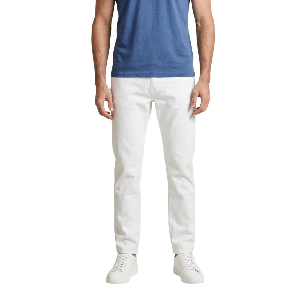 2452648 Calvin Klein Jeans Pantaloni Bianco Cotone Uomo