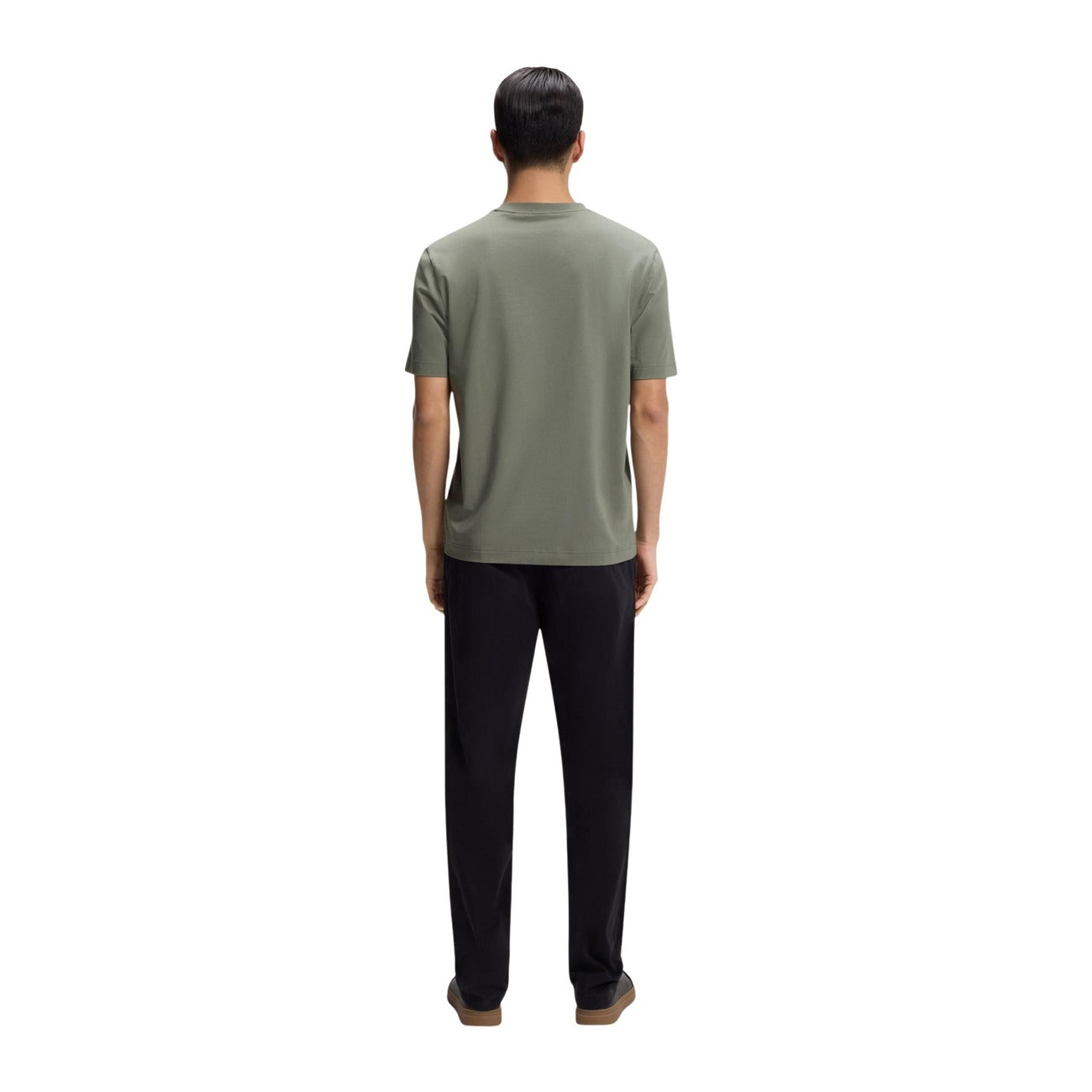 2449670 Boss T-Shirt Grigia Cotone Elastan Uomo