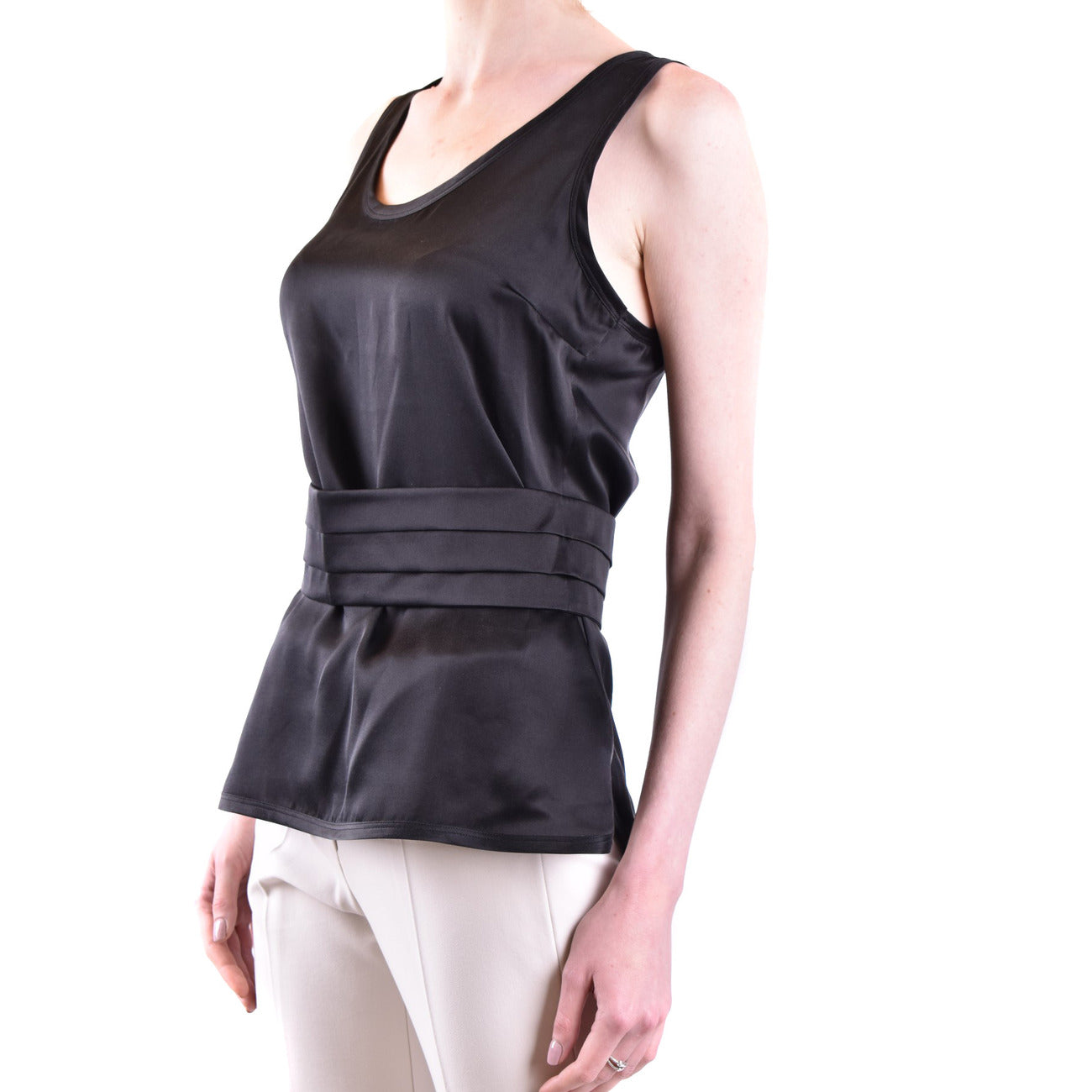 493815 Maxmara Canotta Nera Seta Donna Primavera/Estate