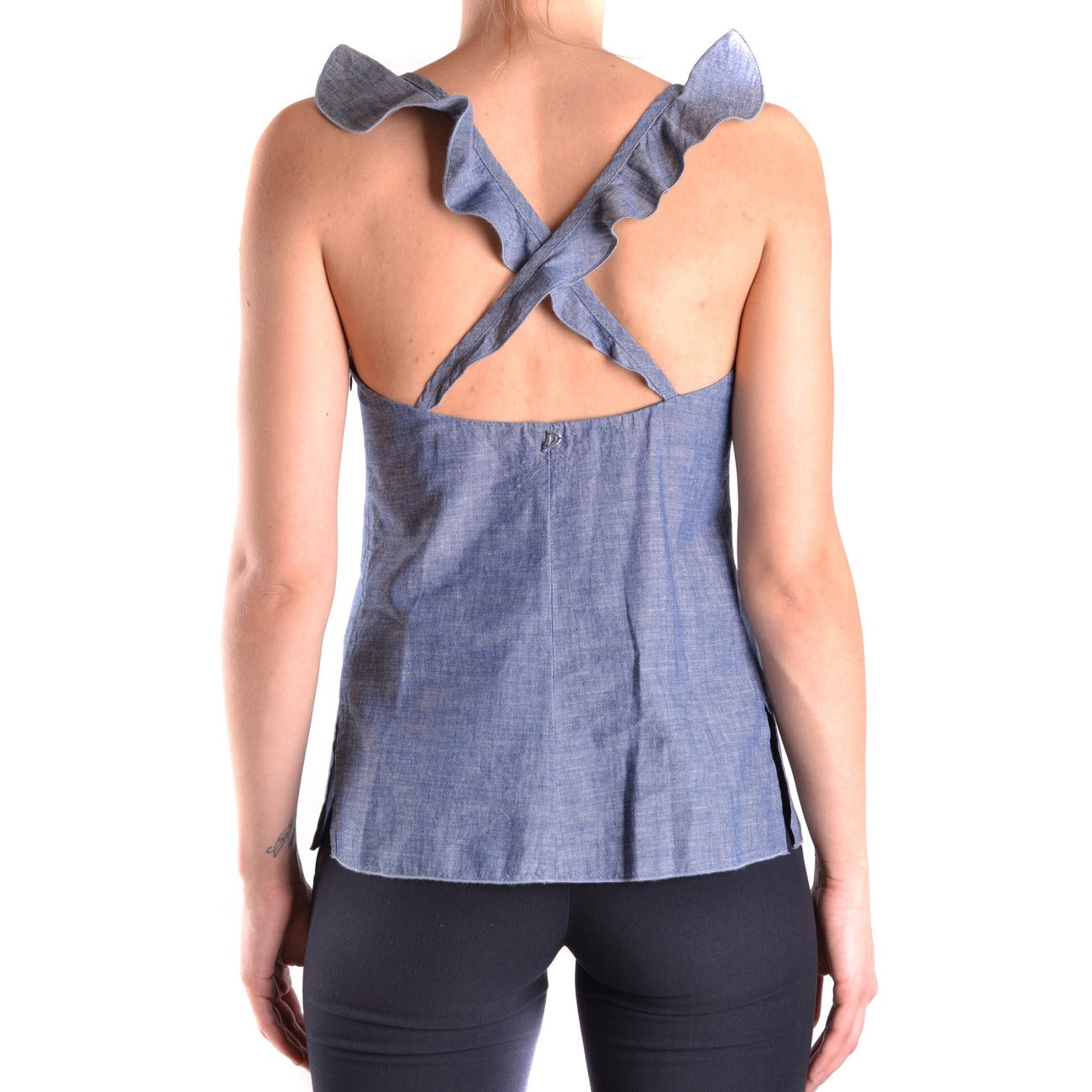 2429771 Dondup Canotta Blu Scollo V Profondo Donna