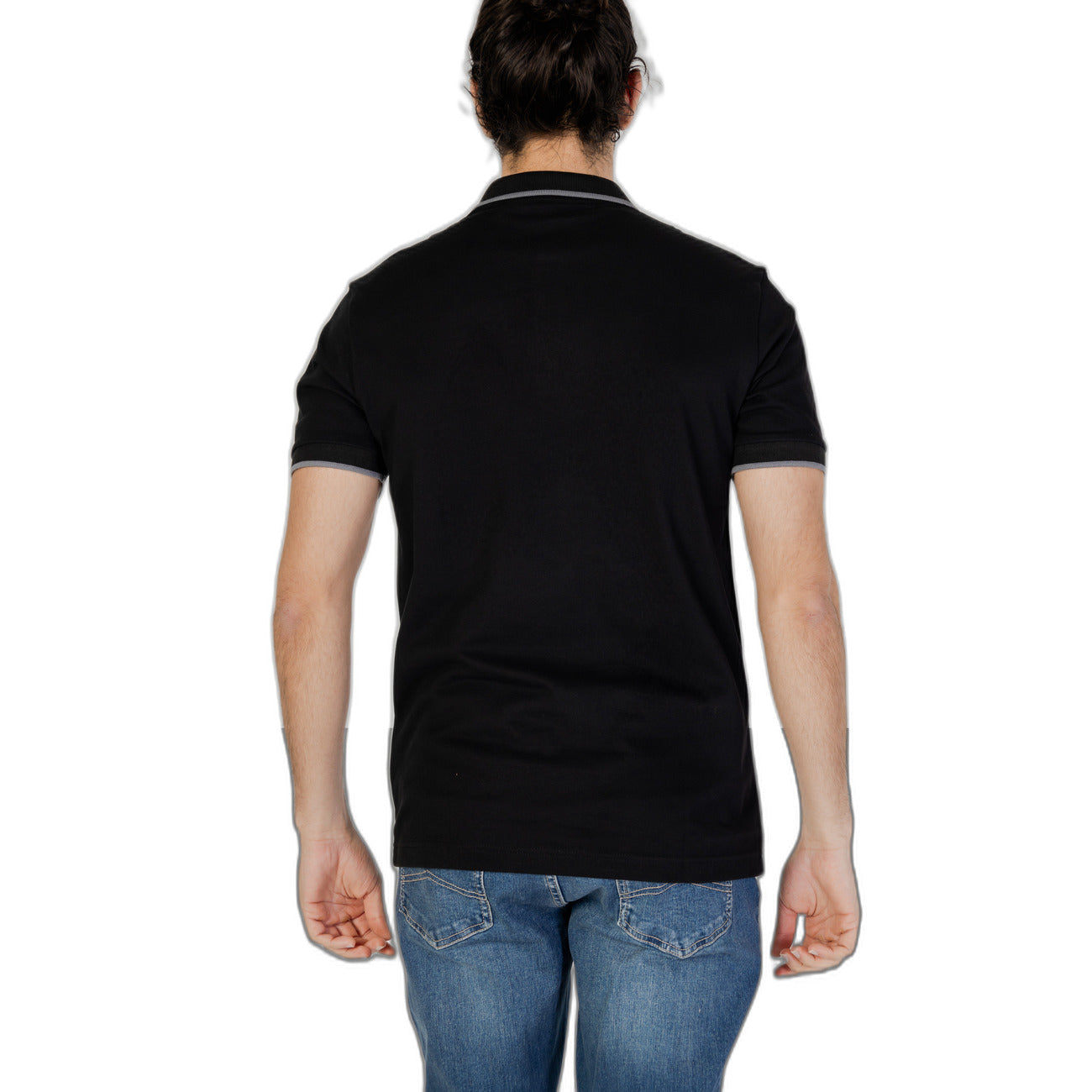 2215650 Boss Polo Nera Cotone Elastan Colletto Polo Maniche Corte Uomo