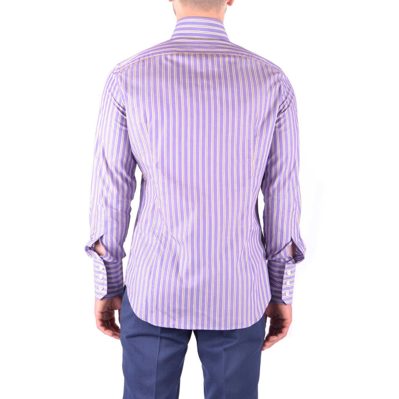 2425185 Dsquared Camicia Viola Righe Cotone Uomo