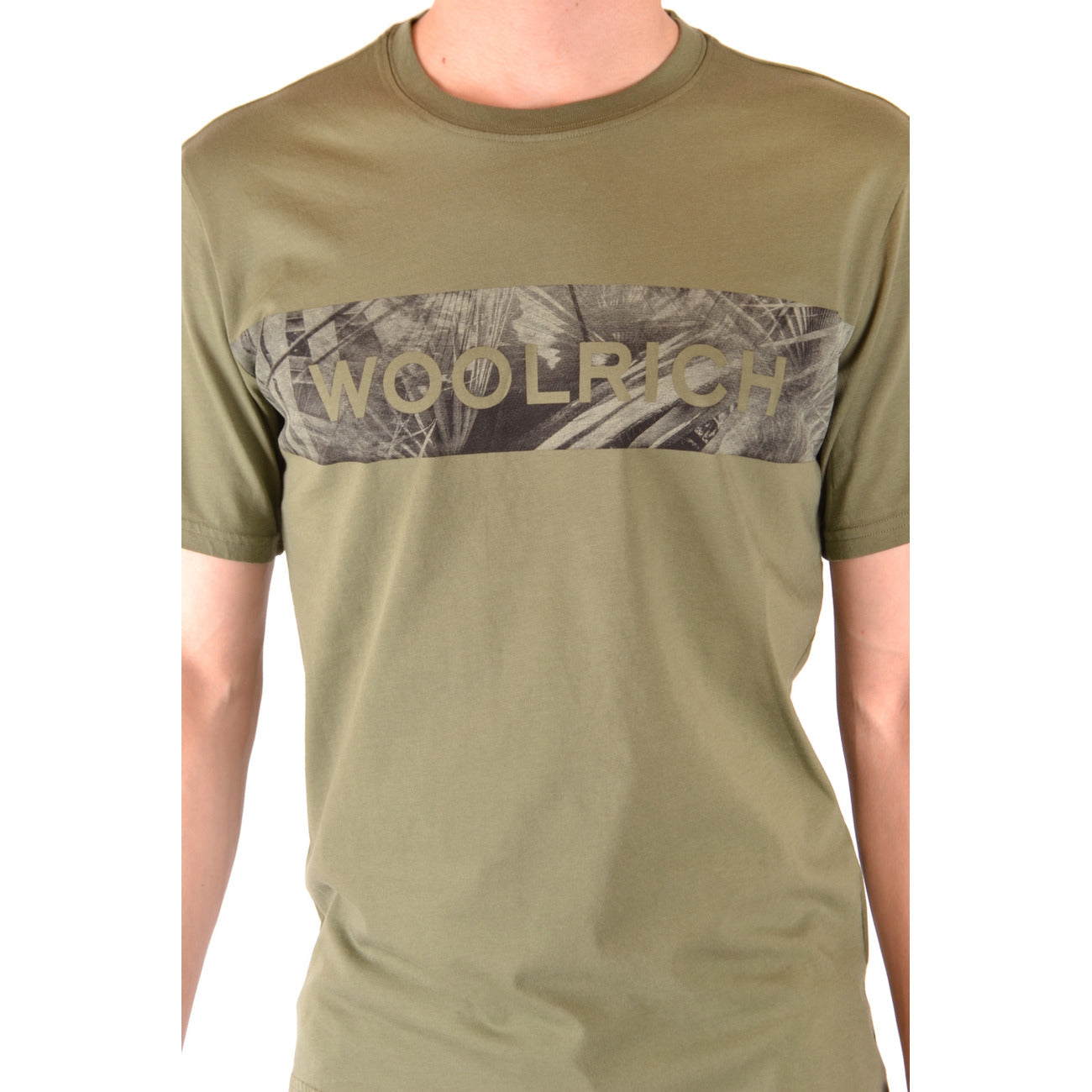 2425321 Woolrich T-Shirt Verde Stampa Uomo