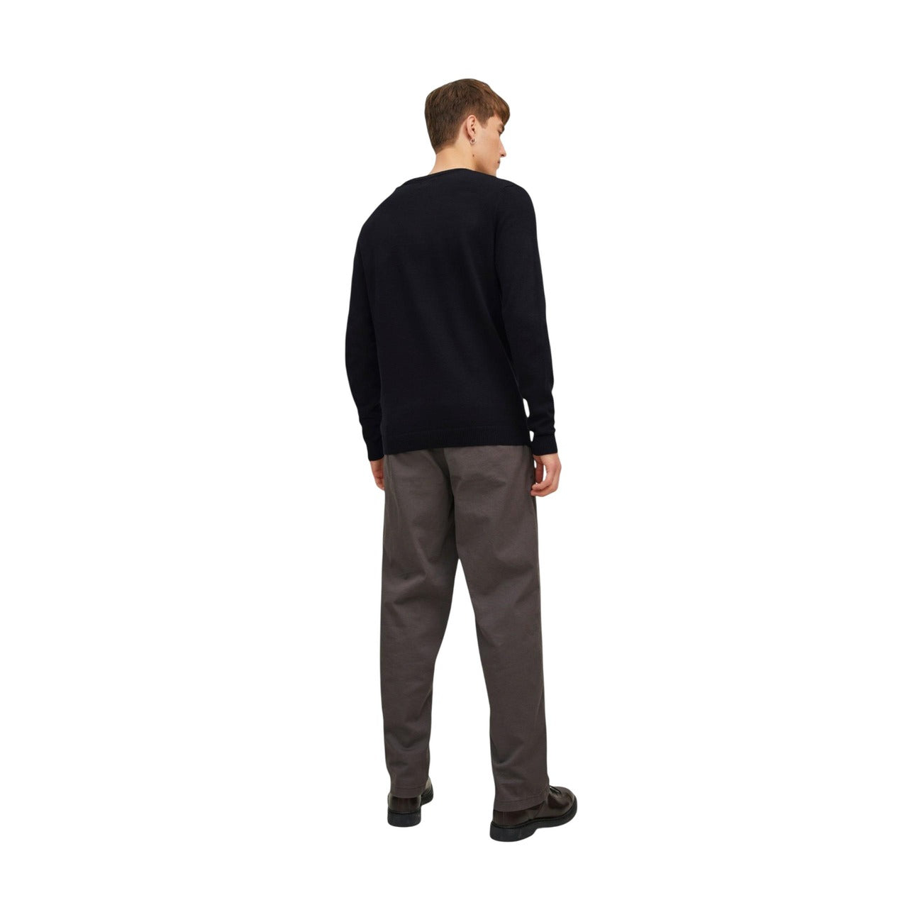 194424 Jack & Jones Maglia Nera Scollo a V Maniche Lunghe Uomo