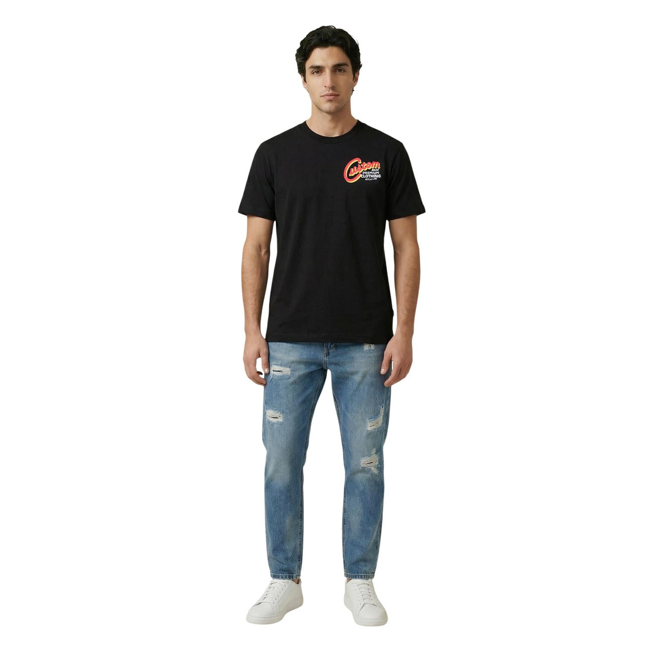 2455552 Replay T-Shirt Nera con Stampa Uomo