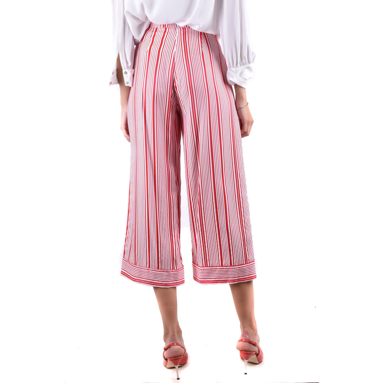 2425090 Elisabetta Franchi Pantaloni Rosso Righe Donna