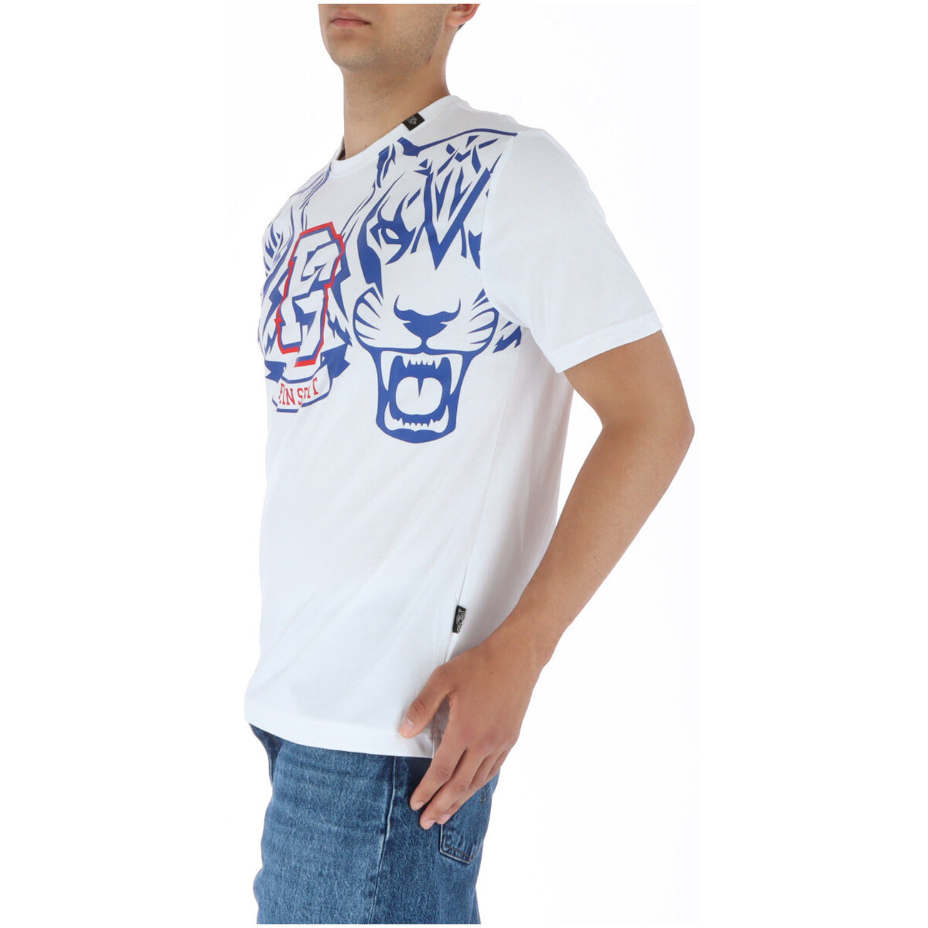 443837 Plein Sport T-Shirt Bianco Stampa Uomo