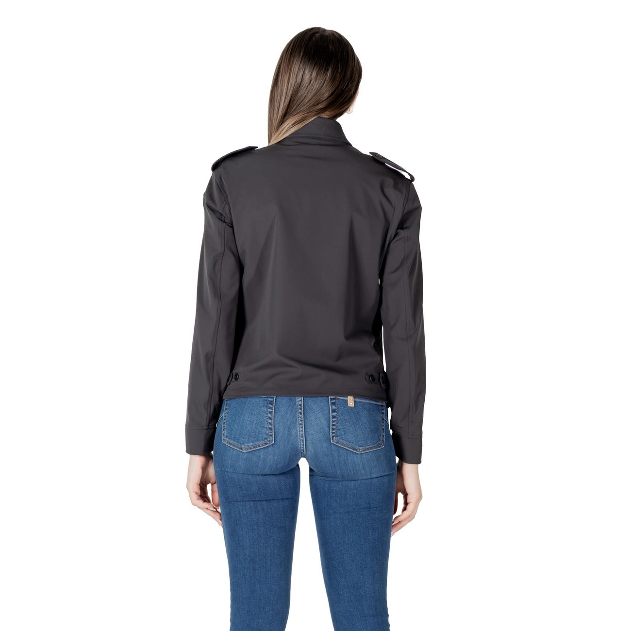 2416912 Blauer Giacca Nera Cerniera Tasche Poliammide Donna