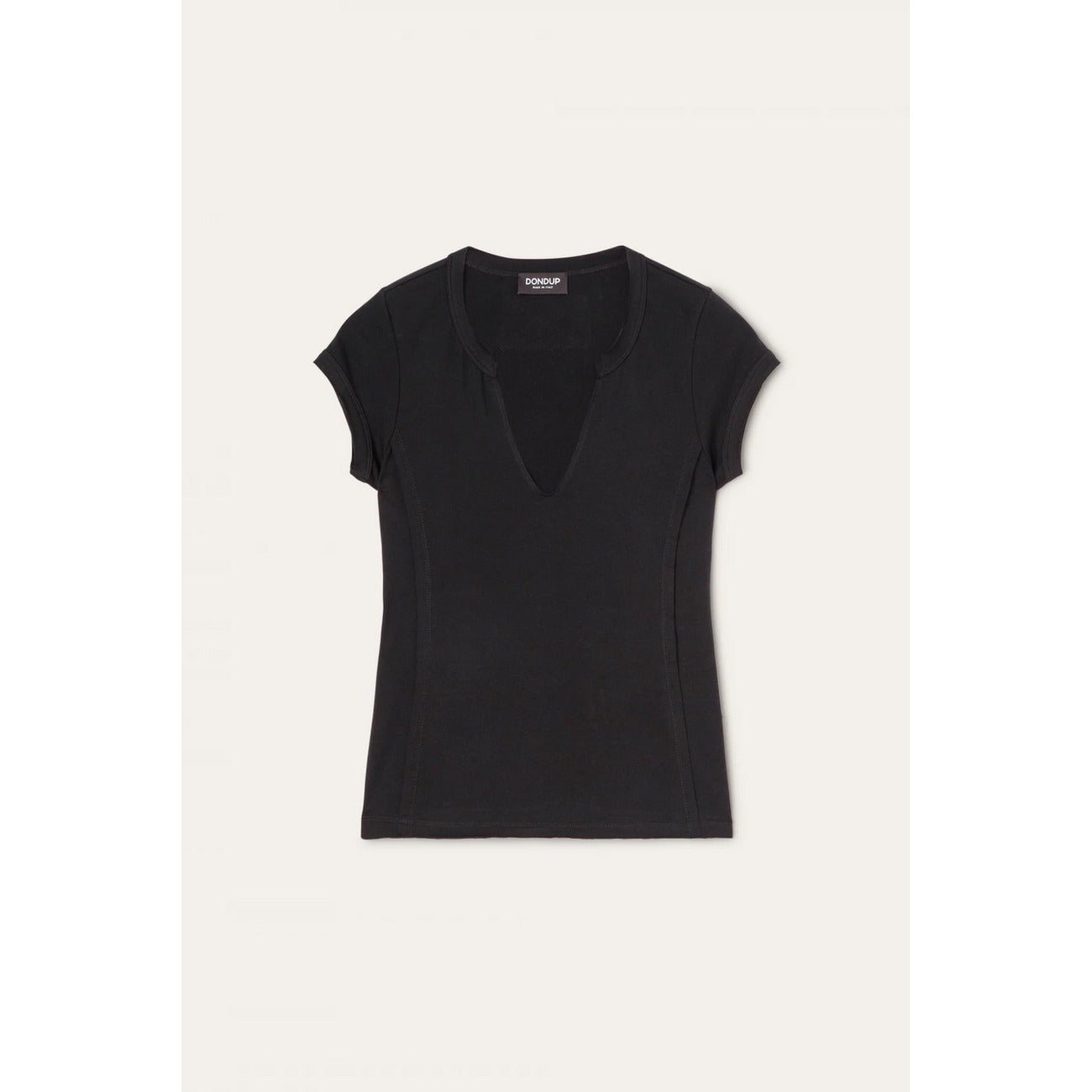 488960 Dondup T-Shirt Nera Scollo V Donna