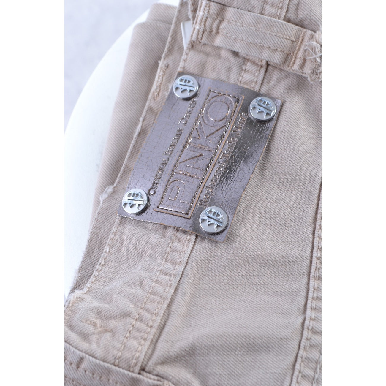 2423053 Pinko Jeans Beige Donna Cotone 100%