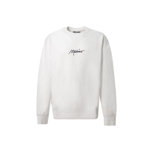 2424592 Moschino Felpa Bianca Stampa Uomo