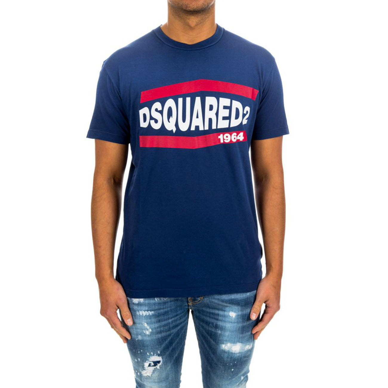 2425038 Dsquared T-Shirt Blu Stampa Uomo