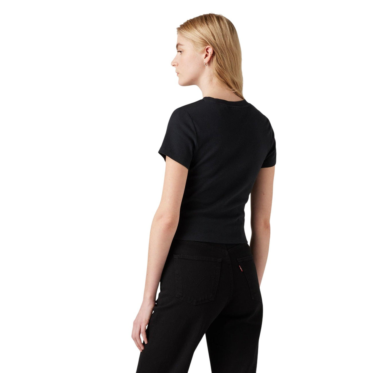 2456400 Levi's T-Shirt Nera Cotone Elastan Donna