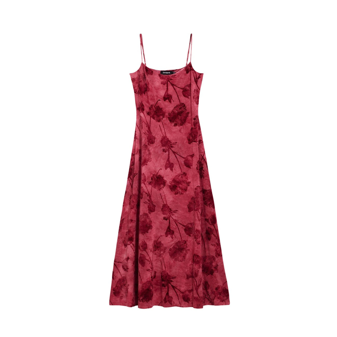 516580 Desigual Abito Fuxia Lungo Spalline Donna