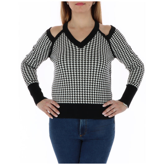 341818 Pinko Maglia Nera Viscosa Fantasia Colorata Donna