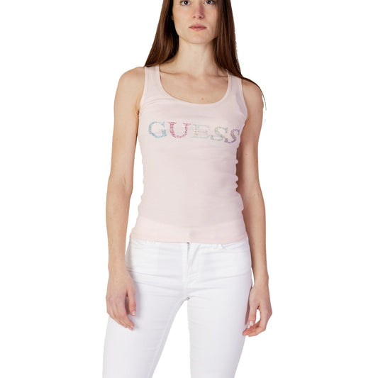 348927 Guess Canotta Rosa con Strass Donna