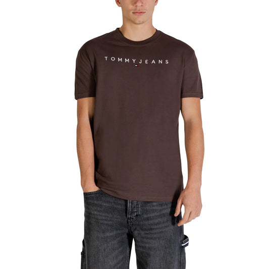 2447427 Tommy Hilfiger Jeans T-shirt Marrone Cotone Organico Uomo
