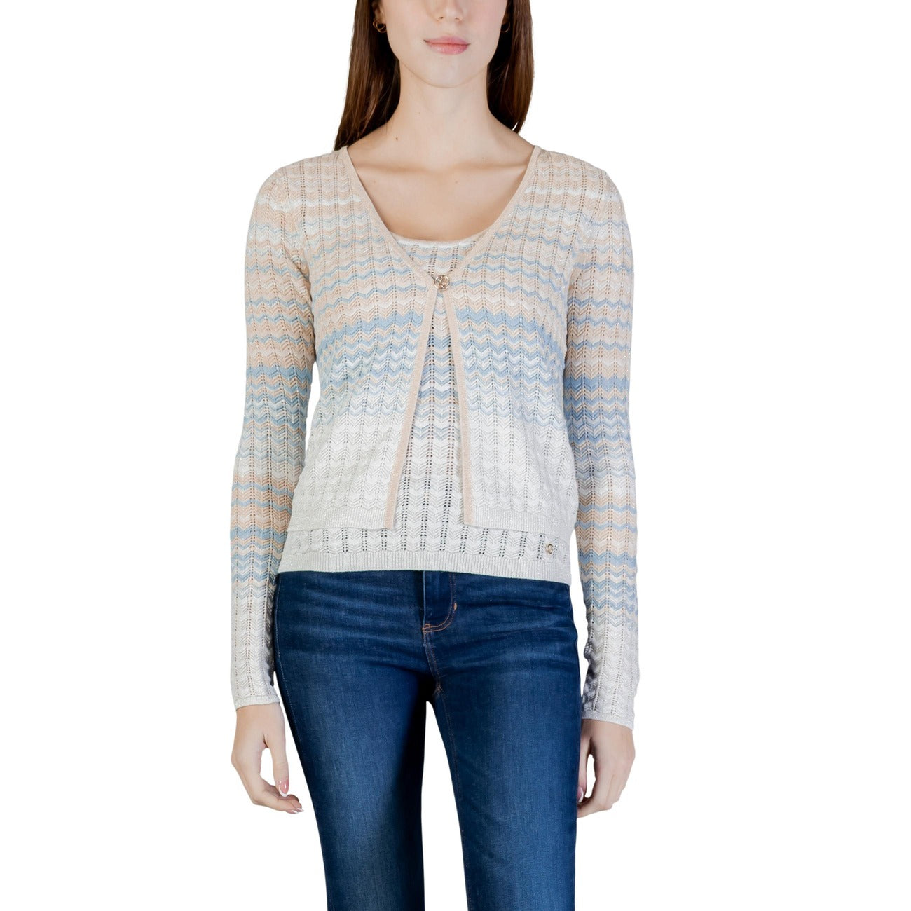 484051 Guess Cardigan Beige Lurex Donna
