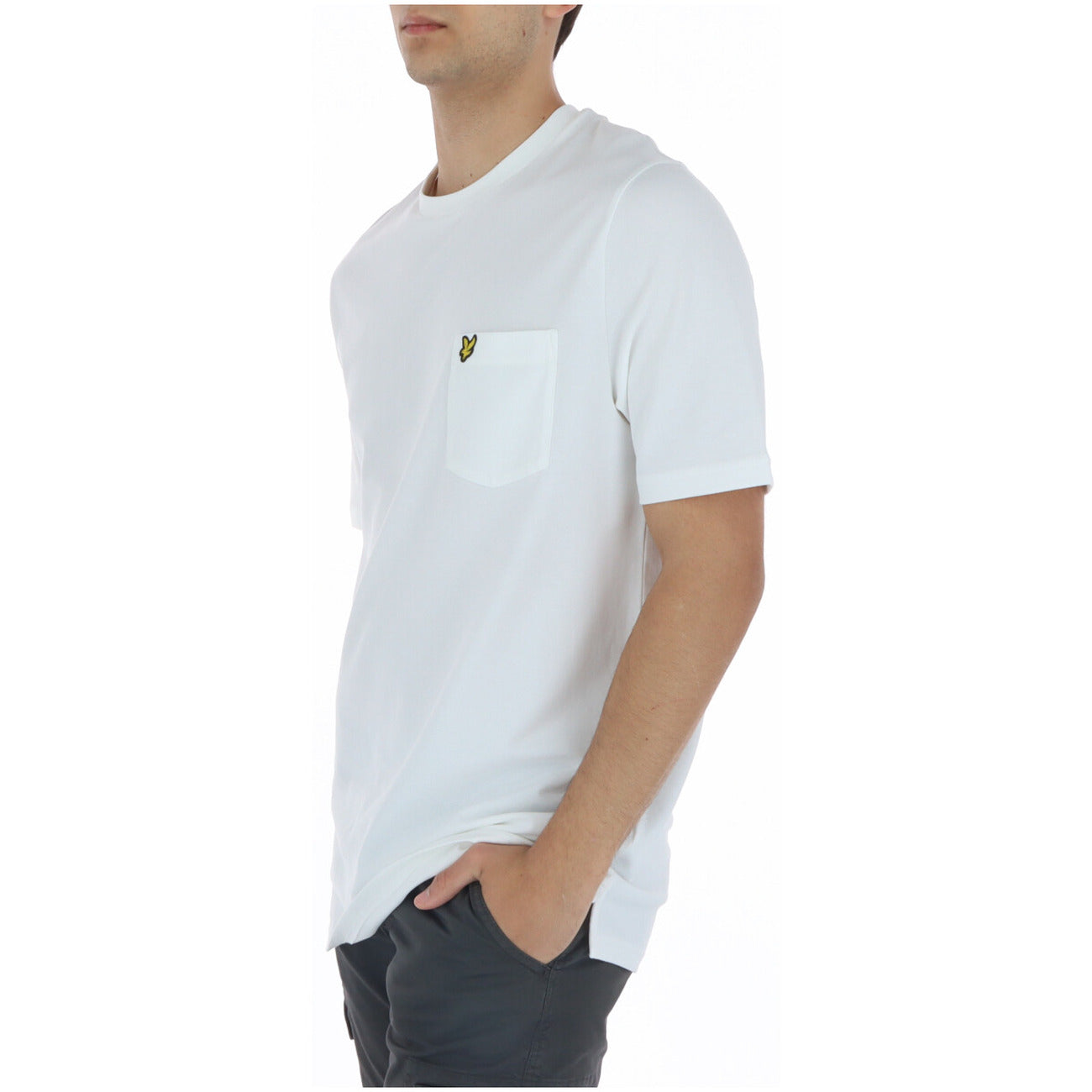 2219905 Lyle & Scott T-Shirt Bianco Stampa Tasche Uomo