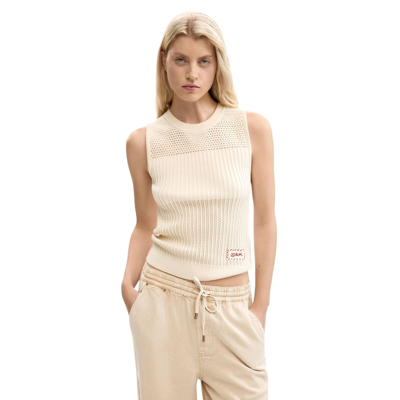 2459134 Desigual Top Beige Donna