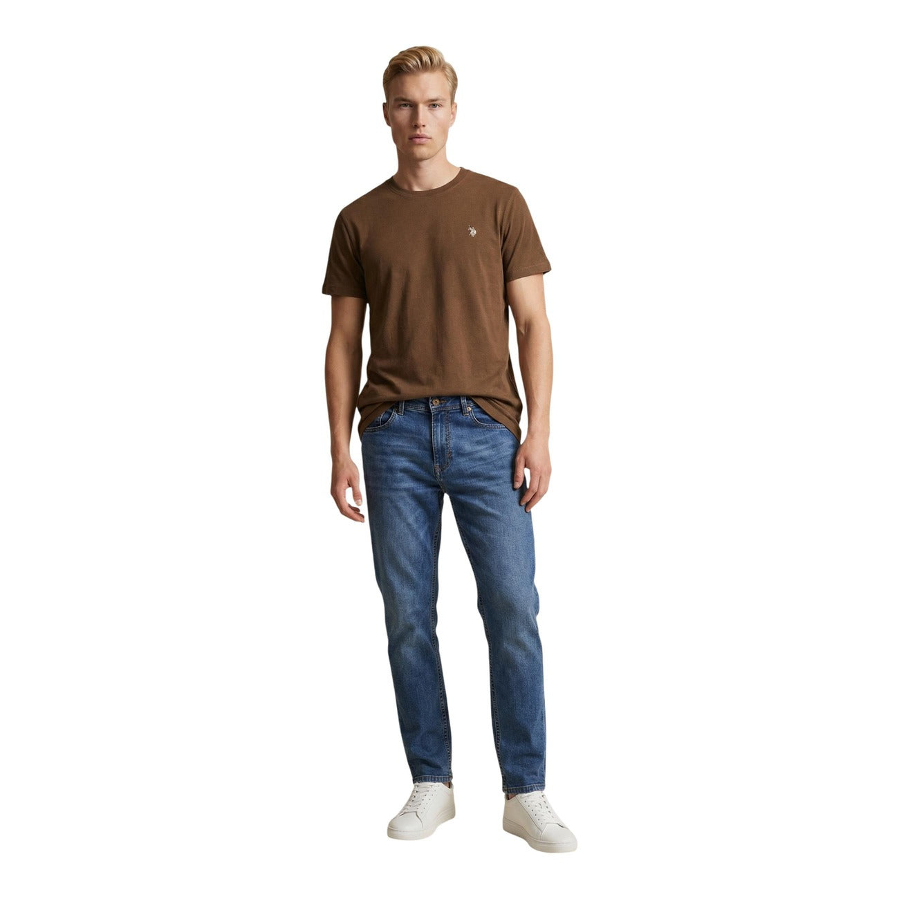 2460639 U.S. Polo Assn. T-Shirt Marrone Uomo