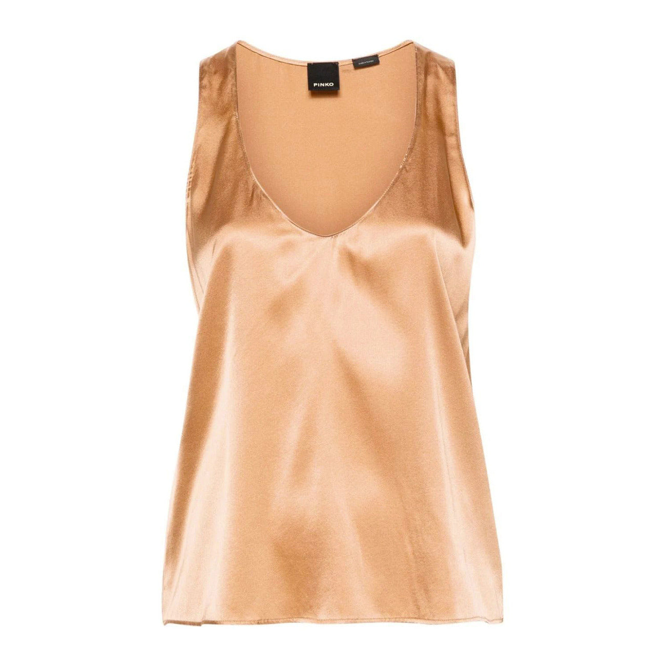 486600 Pinko Canotta Marrone Spalline Scollo V Donna