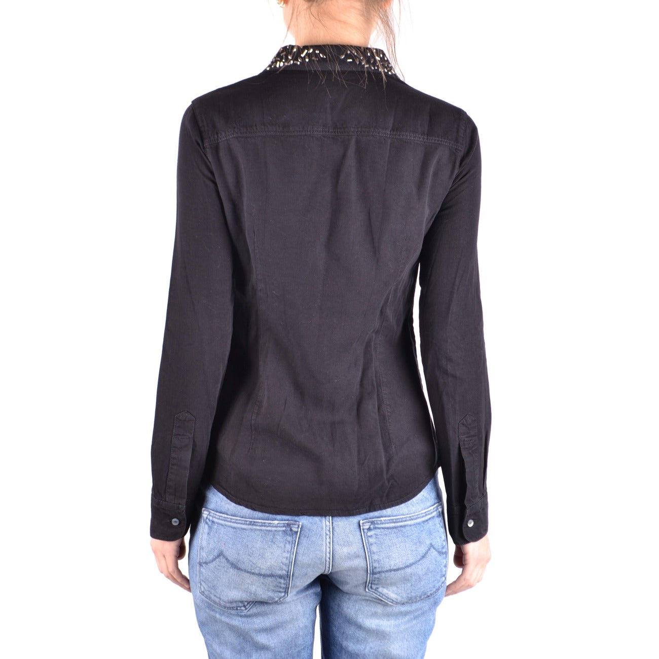 2437783 Jacob Cohen Camicia Nera Lyocell Bottoni Made Italy Donna