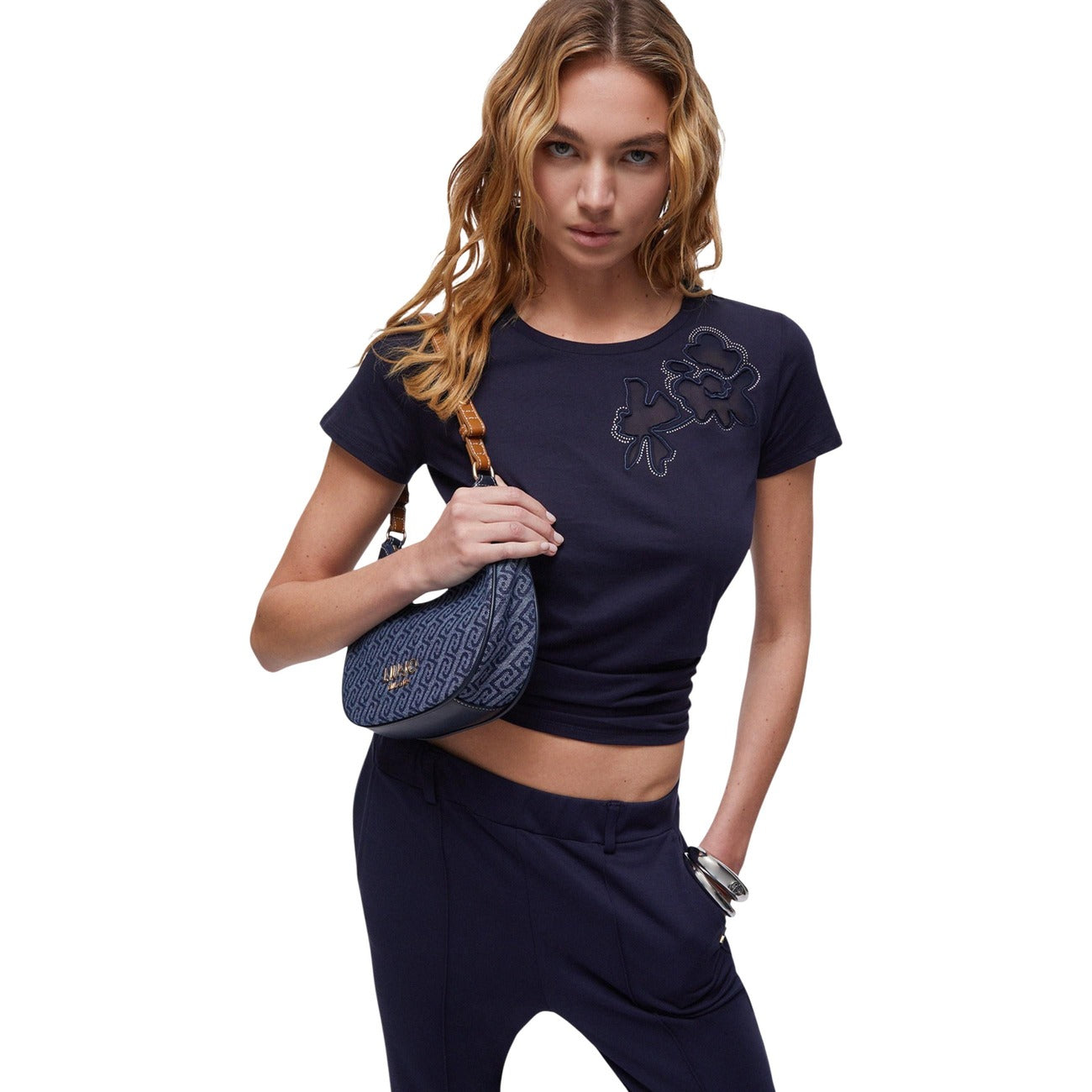 2456975 Liu Jo T-Shirt Blu 100% Cotone Donna