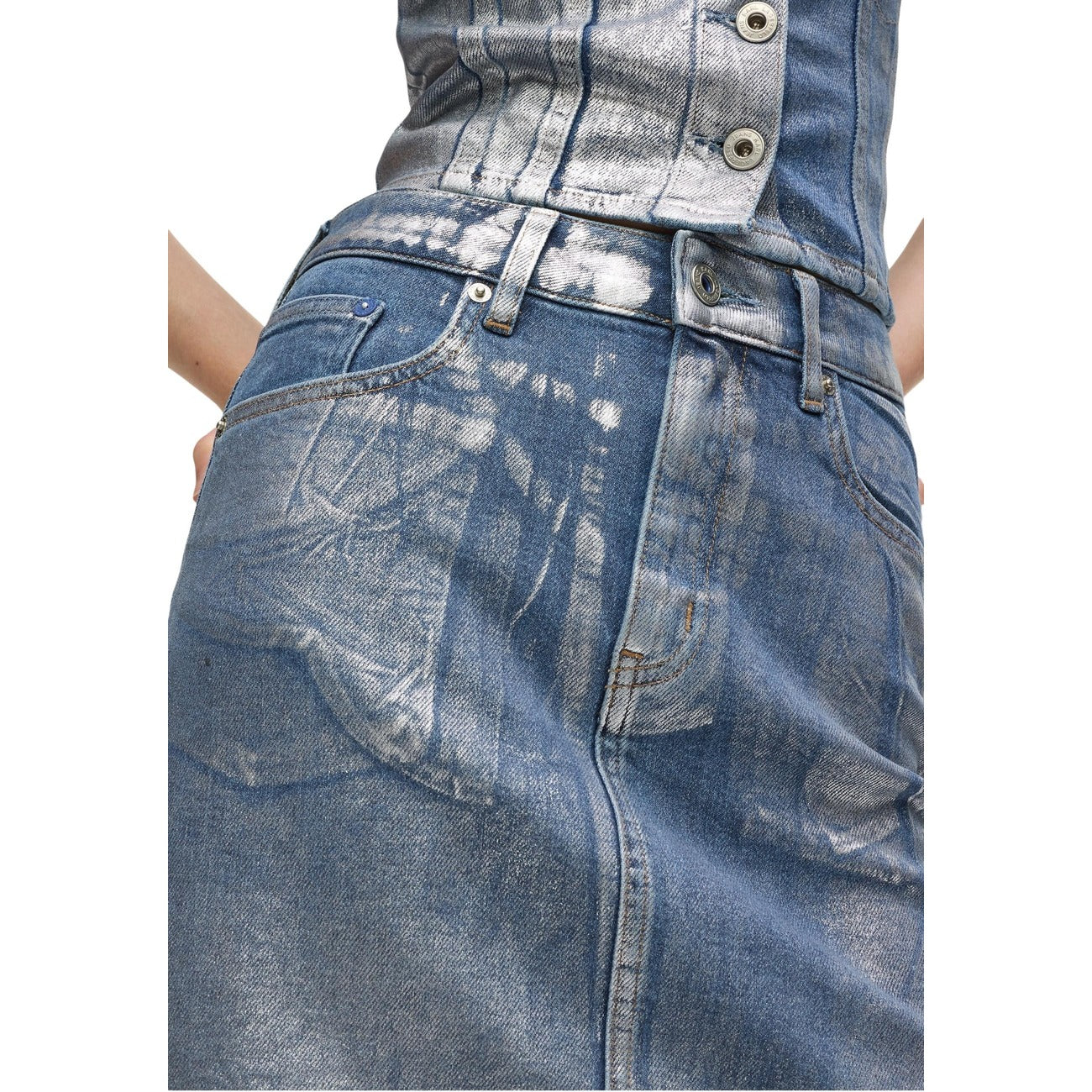 507687 Karl Lagerfeld Jeans Gonna Azzurra Cotone Donna