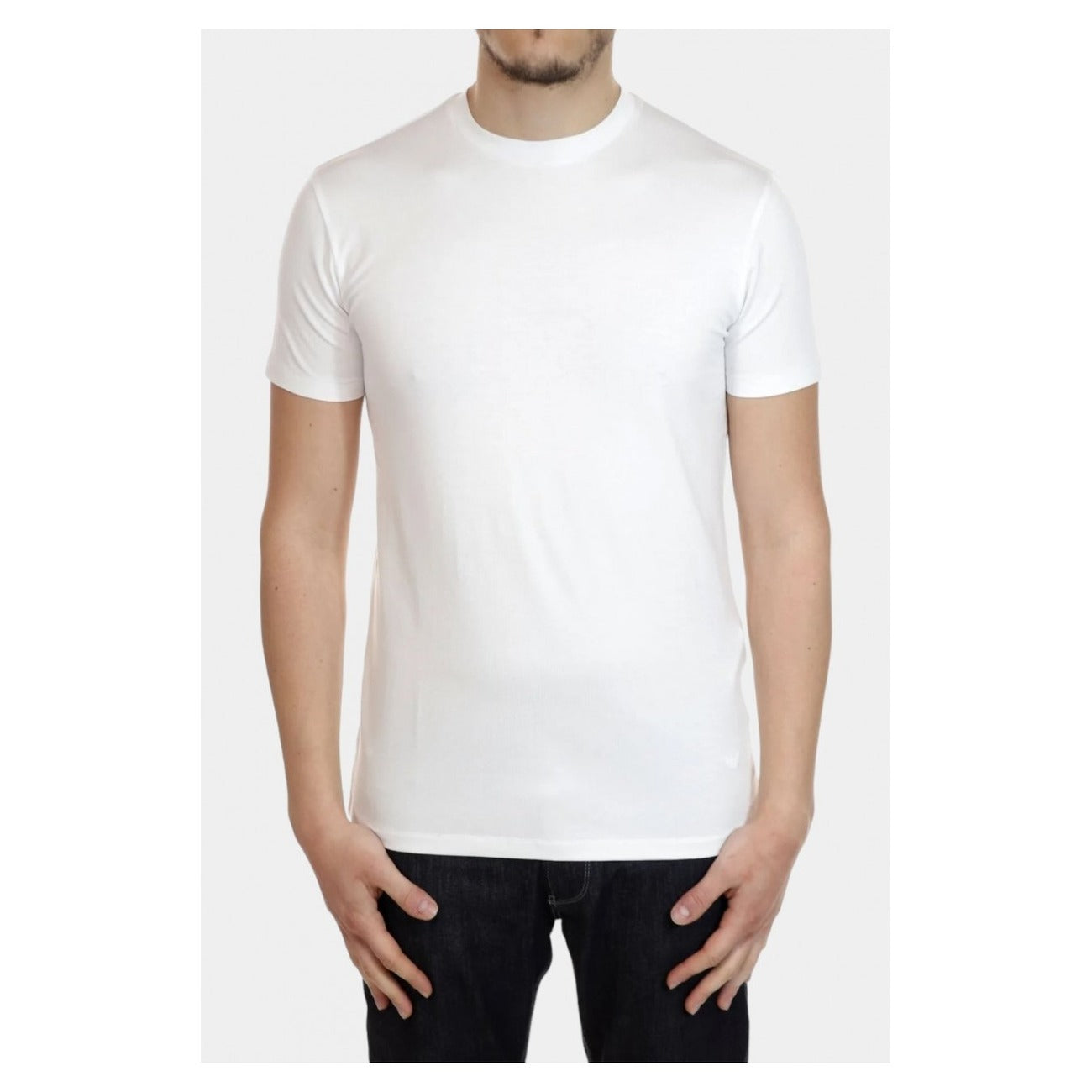 2443290 Emporio Armani T-shirt Bianca Viscosa Uomo