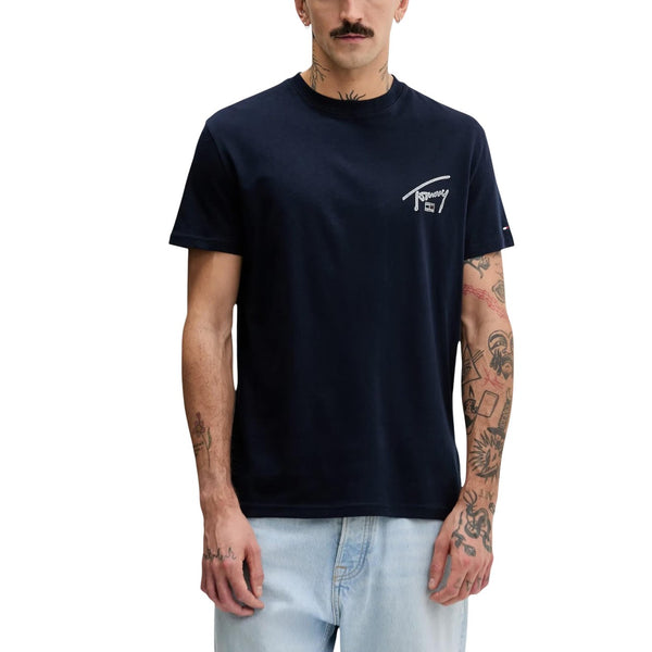 T-shirt Blu Stampa Cotone Organico Uomo