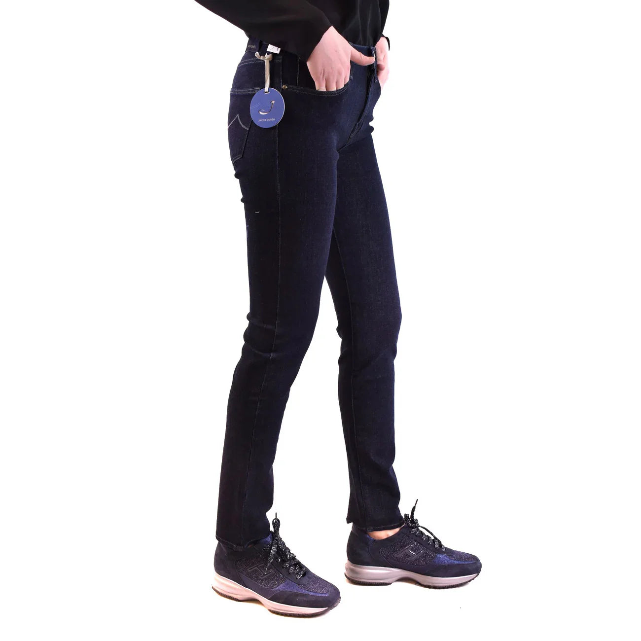 2437797 Jacob Cohen Jeans Blu Cotone Tasche Made Italy Donna
