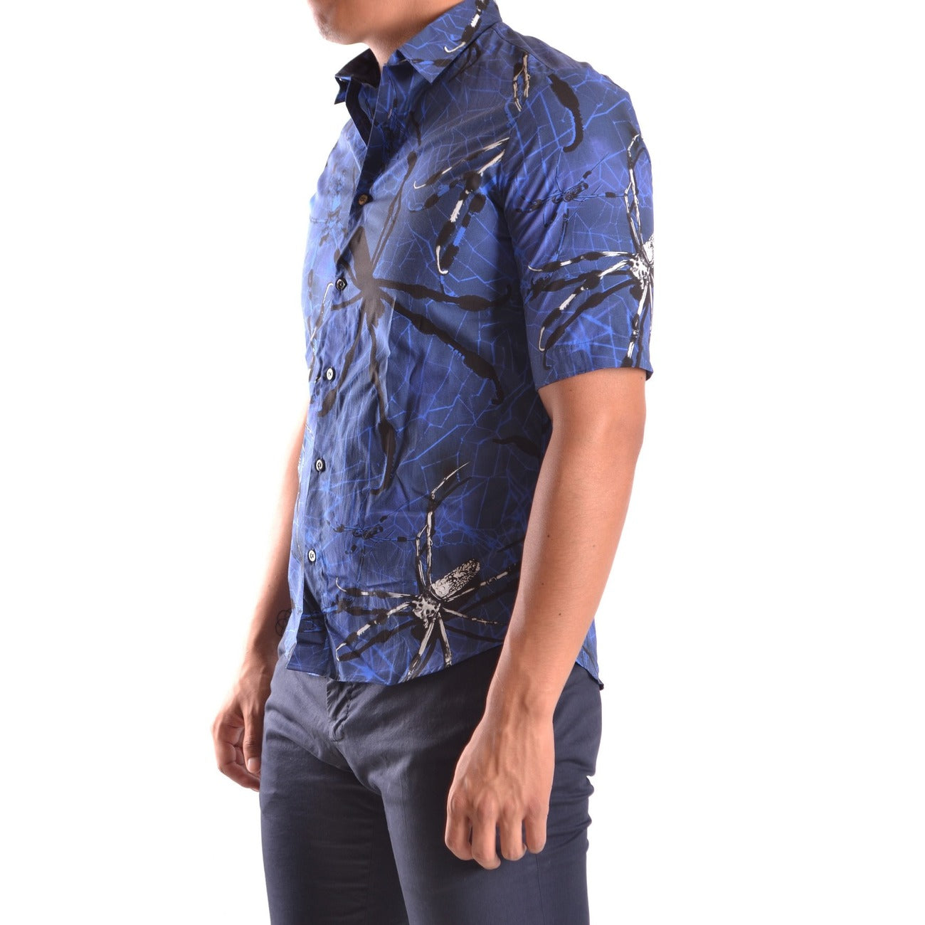 2443975 Alexander McQueen Camicia Blu Stampa Uomo