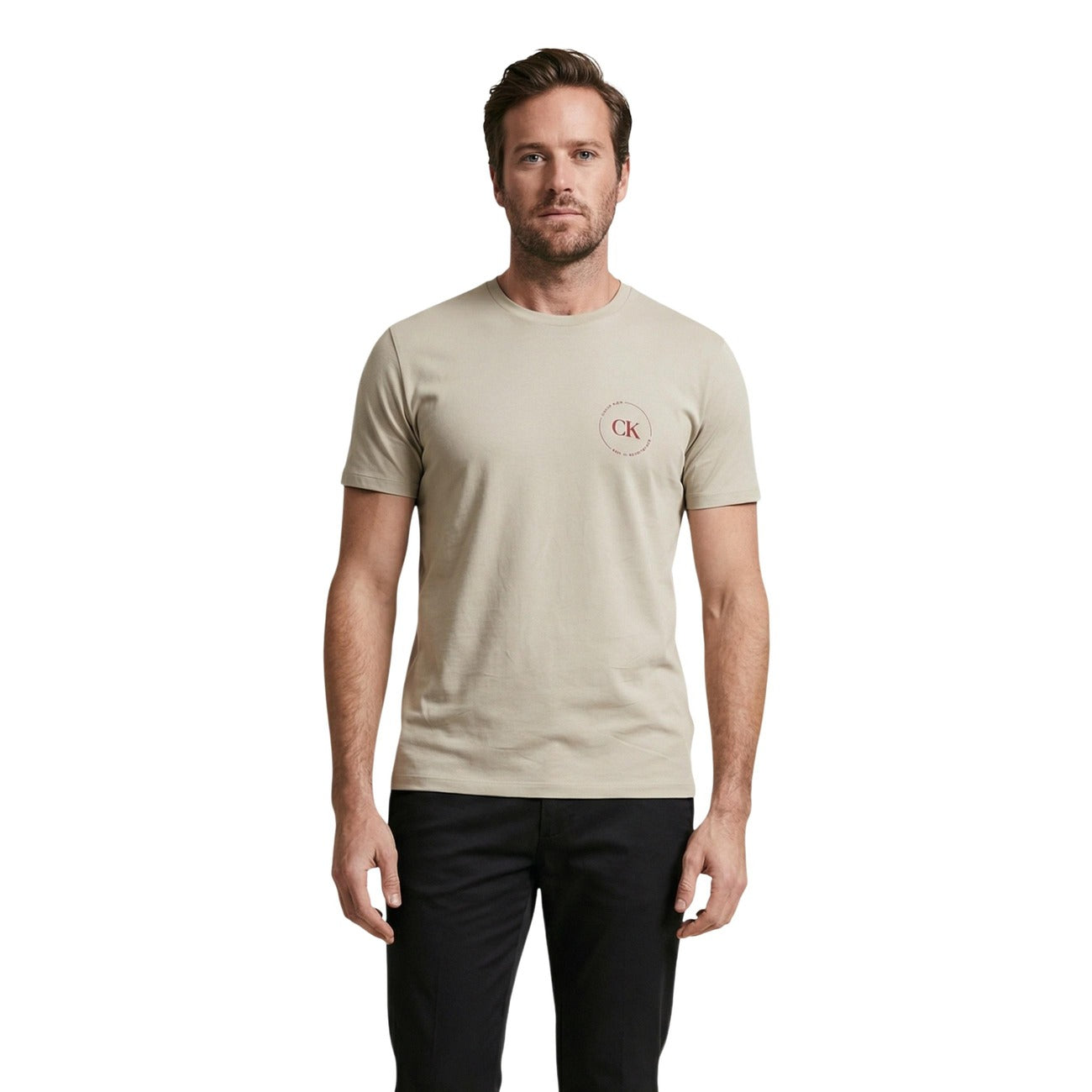 2452643 Calvin Klein Jeans T-Shirt Beige Uomo