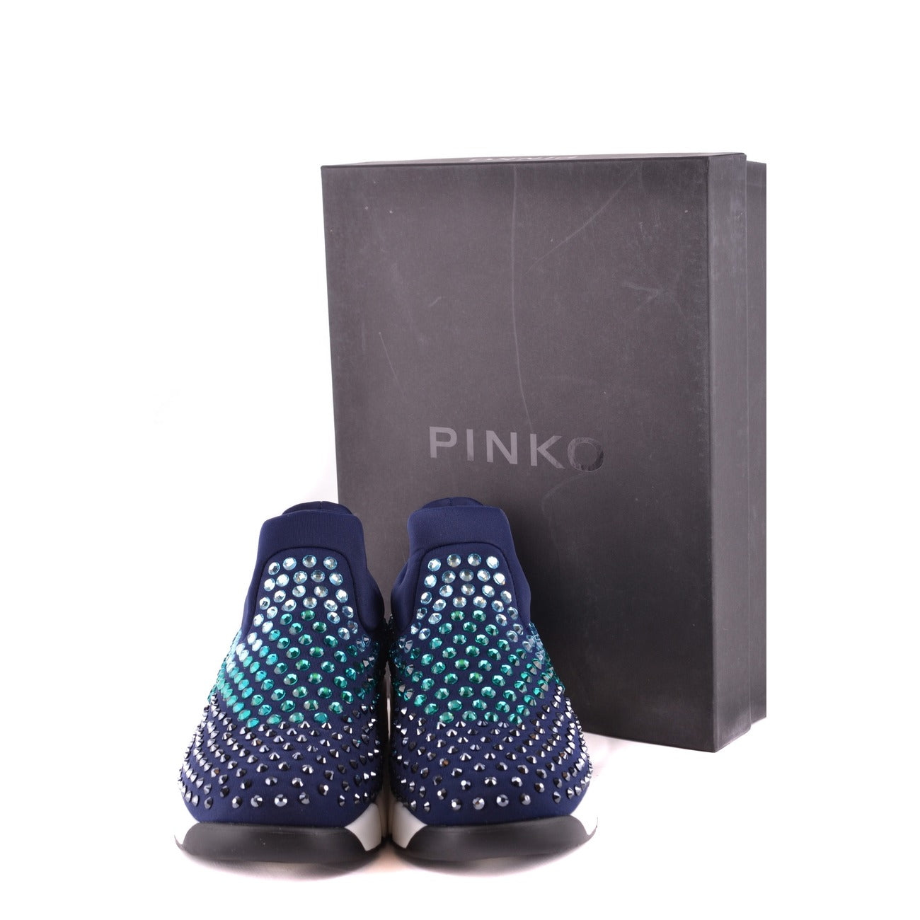 2423372 Pinko Sneakers Blu Donna Tessuto 100% Strass
