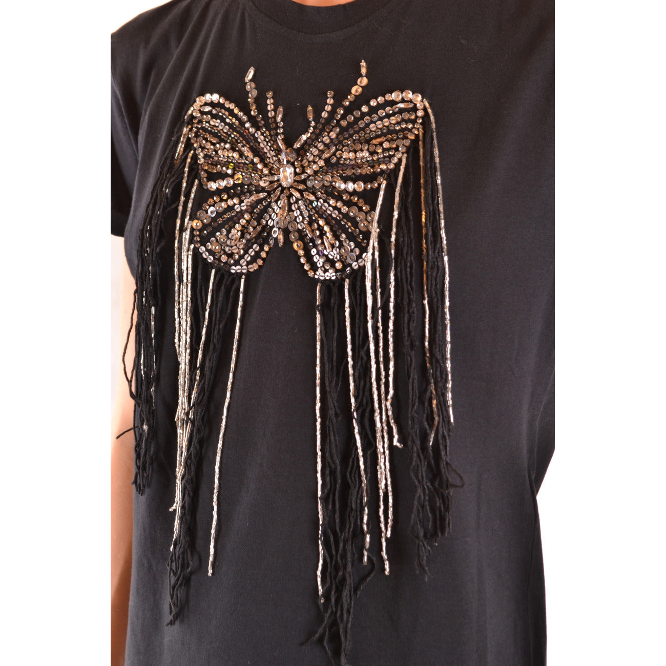 2455753 Twinset T-Shirt Nera 100% Cotone Donna