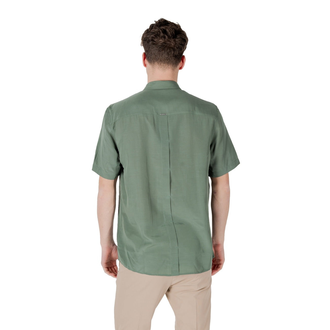 2417546 Antony Morato Camicia Verde Lyocell Lino Uomo