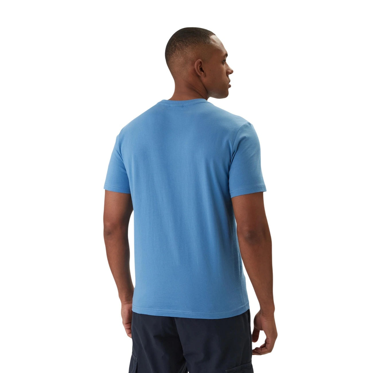 2458345 Napapijri T-Shirt Turchese Cotone Scollo Tondo Uomo