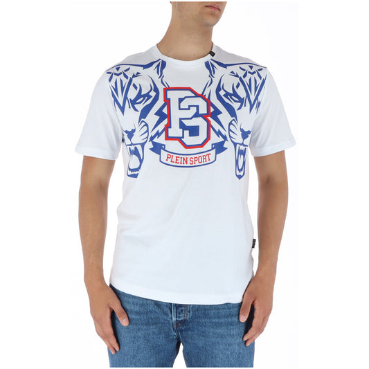 443837 Plein Sport T-Shirt Bianco Stampa Uomo