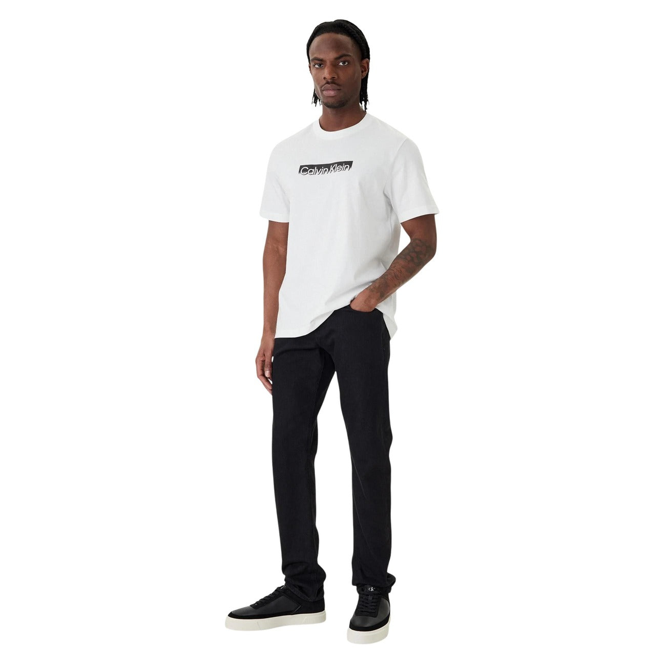 2455160 Calvin Klein T-Shirt Bianca con Stampa Uomo