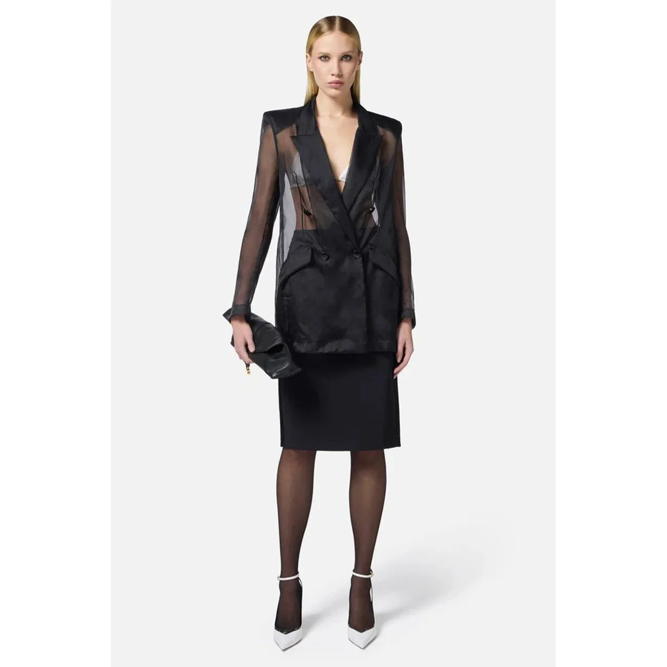 494043 Elisabetta Franchi Gonna Nera Donna Primavera/Estate