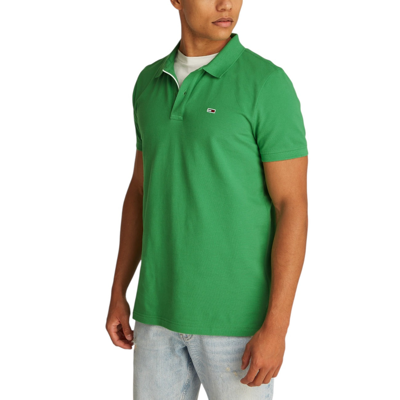2409263 Tommy Hilfiger Jeans Polo Verde Uomo