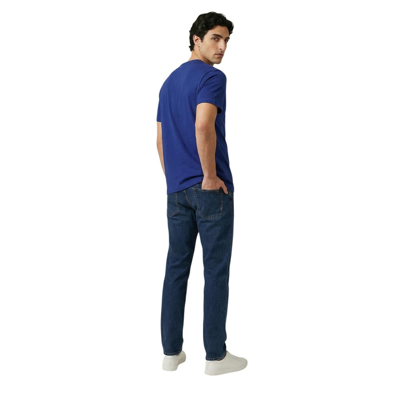 2456313 Replay T-Shirt Blu con Stampa Uomo