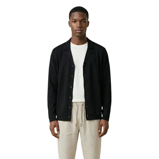 2455600 Gianni Lupo Cardigan Nero Bavero Uomo