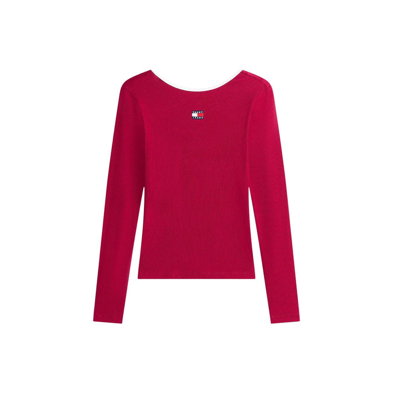 2452897 Tommy Hilfiger Jeans Maglia Donna Bordeaux Cotone Organico