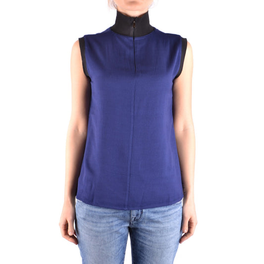2437833 Jacob Cohen Gilet Blu Viscosa Lana Cerniera Made Italy Donna